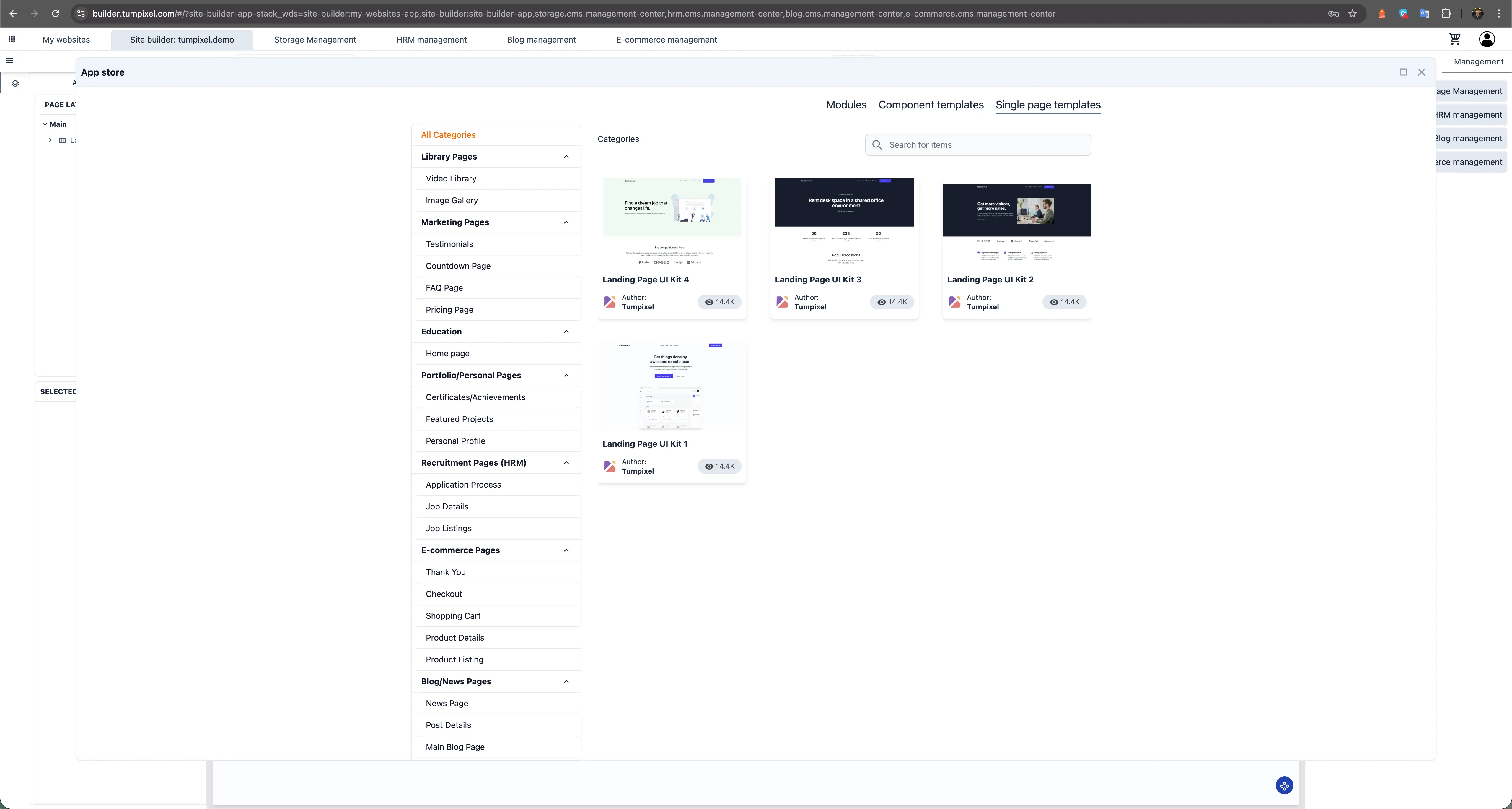Single Page Templates